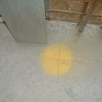 diamond drilling set out on concrete slab