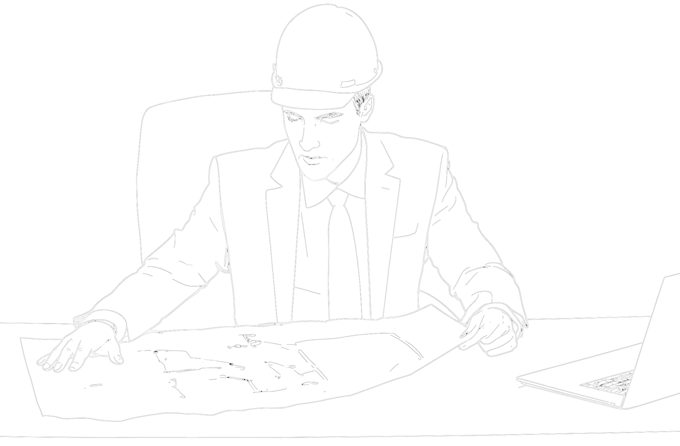 Site Engineer Sitting At Desk Site Engineer Sitting At Desk