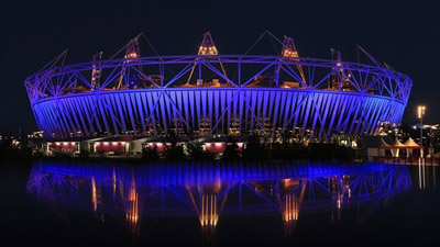 London Olympic Stadium Wrap At Night